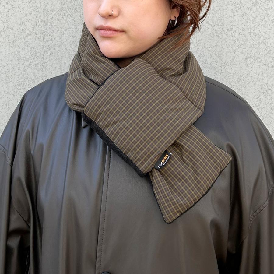 コーデュラ フリース マフラー チェック レディース メンズ フリーサイズ 頑丈 ナイロン アウトドア ゴルフ 釣り ベーシックエンチ Cordura Check Short Muffler | Basiquenti | 07