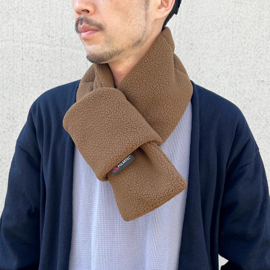 POLARTEC 洗える サーマルプロ マフラー 保温 軽量 防寒 レディース メンズ フリーサイズ ゴルフ ボア 襟巻 ベーシックエンチ ポーラテック ショートマフラー | Basiquenti | 07