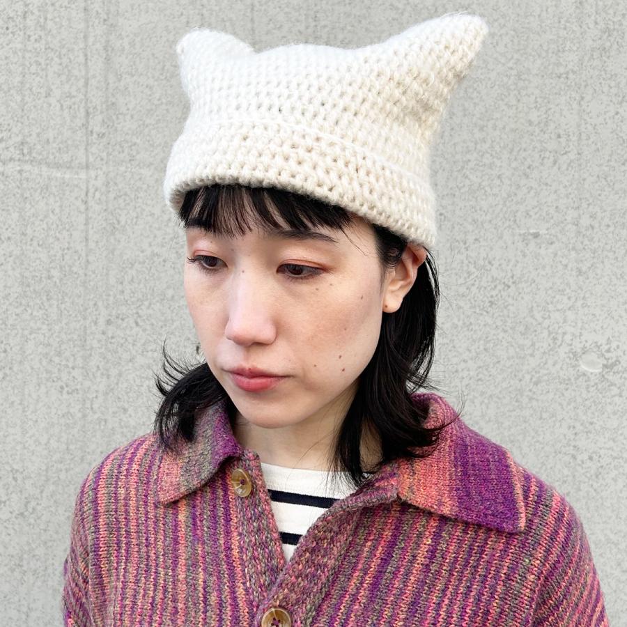 ソエリラ Cat Beanie キャット ビーニー ニット帽 帽子 猫耳ニットキャップ スクエアワッチ 親子 ねこみみ 洗える 抗菌 消臭 レディース キッズ フリーサイズ | Basiquenti | 12