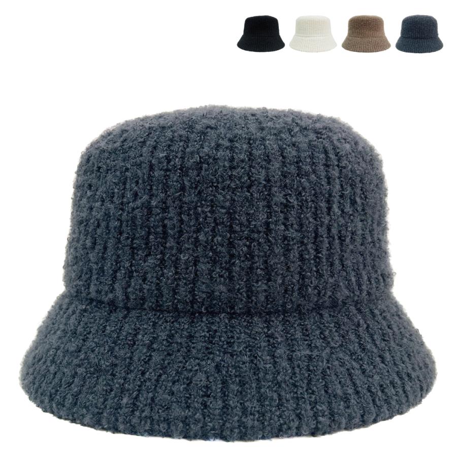 シープファー 抗菌 消臭 ハット ファー ふわふわ もこもこ バケットハット ダウンブリム 帽子 レディース フリーサイズ リブ 深め 手洗い Sheep Fur Bucket Hat | Basiquenti