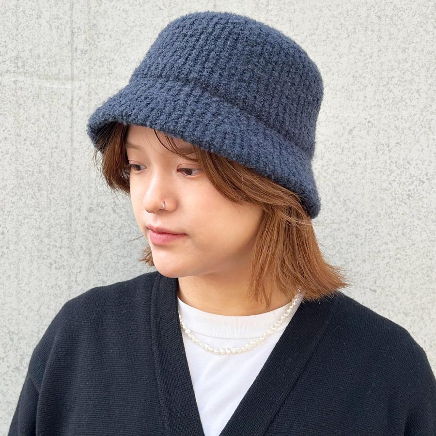 シープファー 抗菌 消臭 ハット ファー ふわふわ もこもこ バケットハット ダウンブリム 帽子 レディース フリーサイズ リブ 深め 手洗い Sheep Fur Bucket Hat | Basiquenti | 11