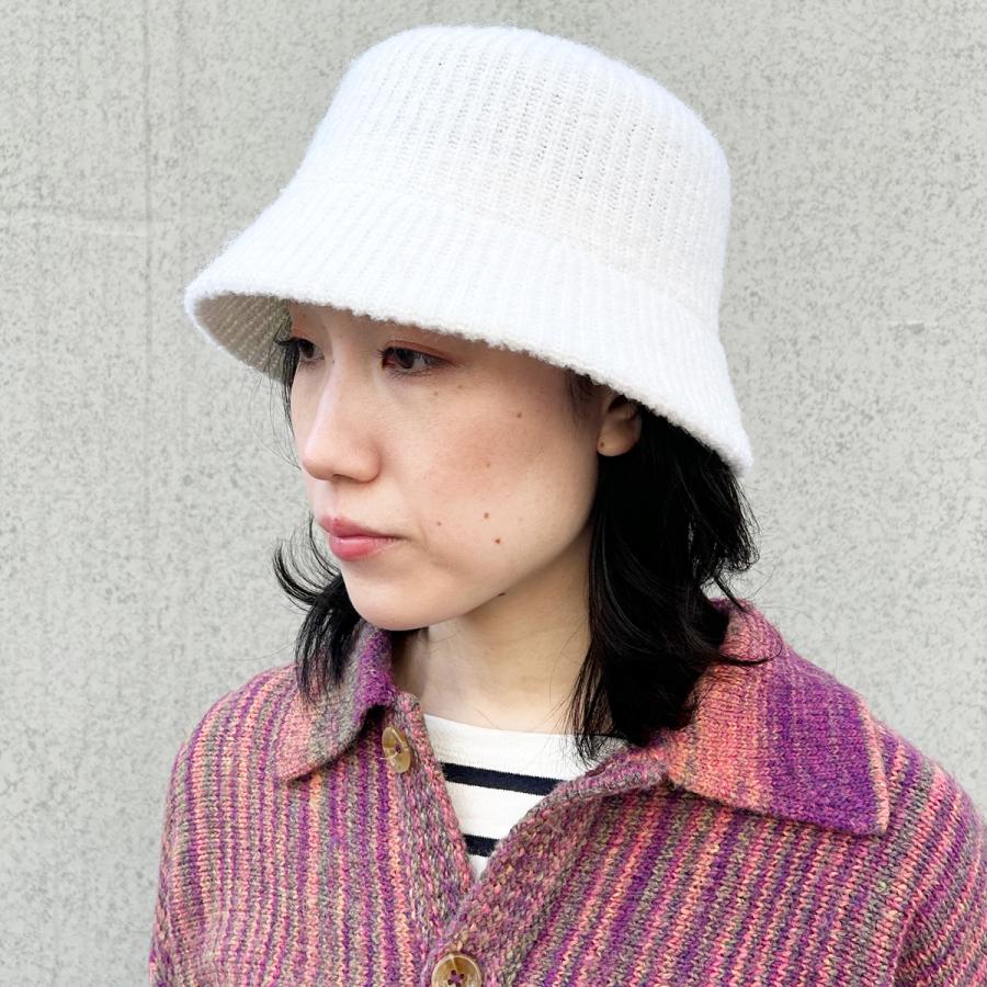 シープファー 抗菌 消臭 ハット ファー ふわふわ もこもこ バケットハット ダウンブリム 帽子 レディース フリーサイズ リブ 深め 手洗い Sheep Fur Bucket Hat | Basiquenti | 09