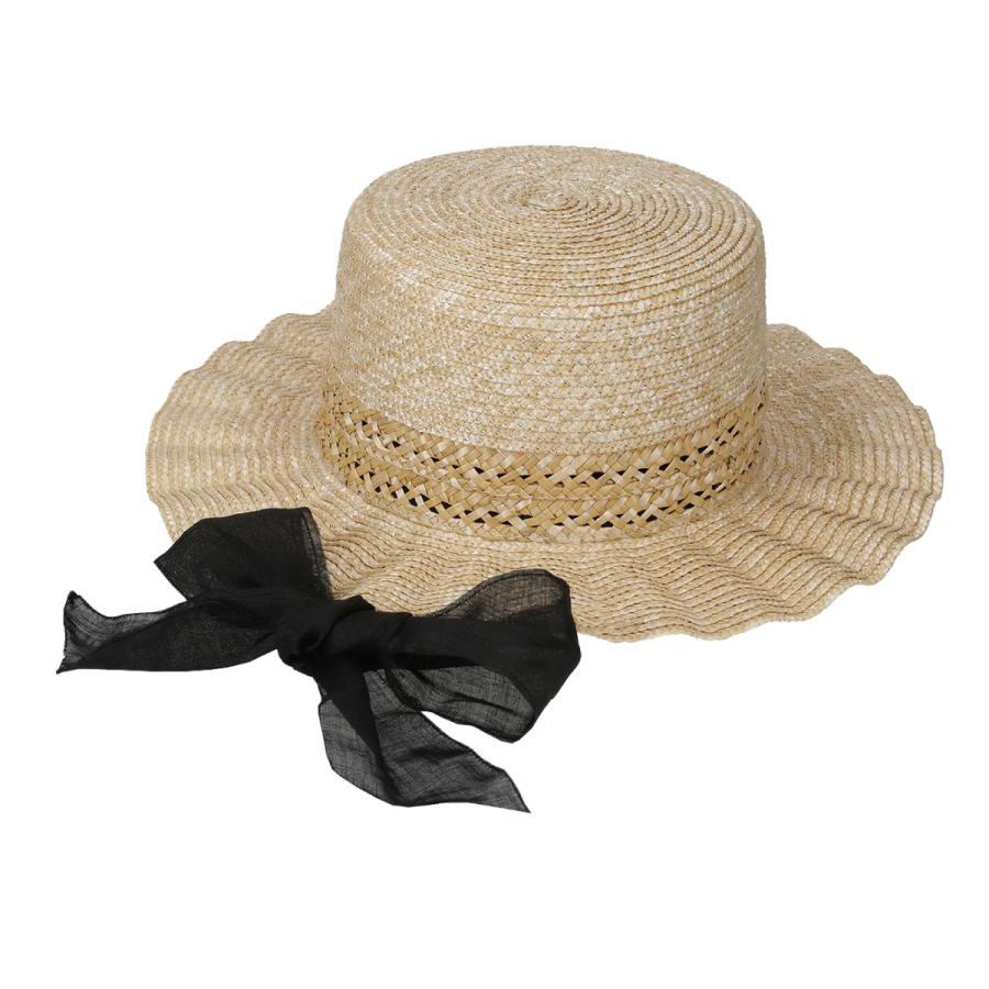 つば広ハット カンカン帽 抗菌 消臭 ハット ストローハット 日除け 帽子 レディース フリーサイズ リボン UV対策 ソエリラ Anaboko Kankan | Basiquenti | 01