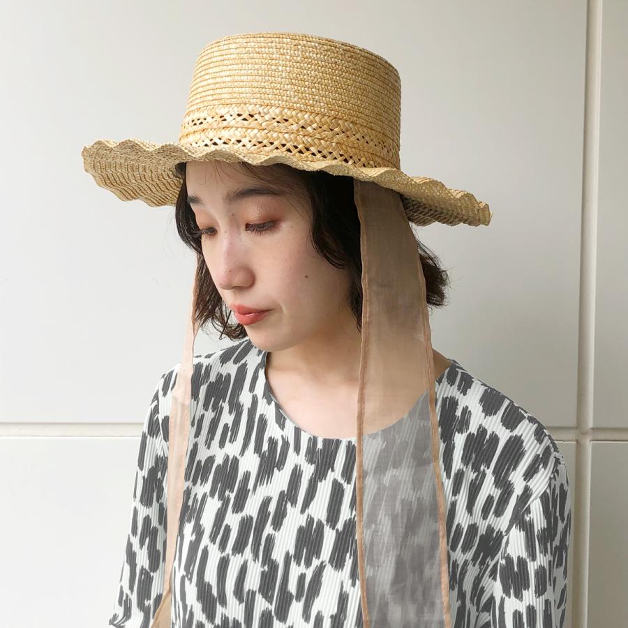 つば広ハット カンカン帽 抗菌 消臭 ハット ストローハット 日除け 帽子 レディース フリーサイズ リボン UV対策 ソエリラ Anaboko Kankan | Basiquenti | 06