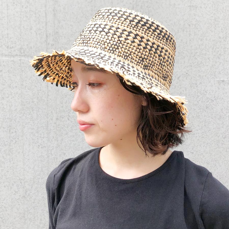 ラフィア 麦わらハット 抗菌 消臭 ハット 日除け 帽子 レディース フリーサイズ フリンジ つば広 切りっぱなし 麦わら帽子 UV対策 ソエリラ Ethnic Fringe Hat | Basiquenti | 06