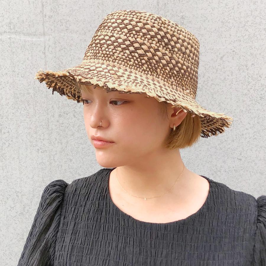 ラフィア 麦わらハット 抗菌 消臭 ハット 日除け 帽子 レディース フリーサイズ フリンジ つば広 切りっぱなし 麦わら帽子 UV対策 ソエリラ Ethnic Fringe Hat | Basiquenti | 08
