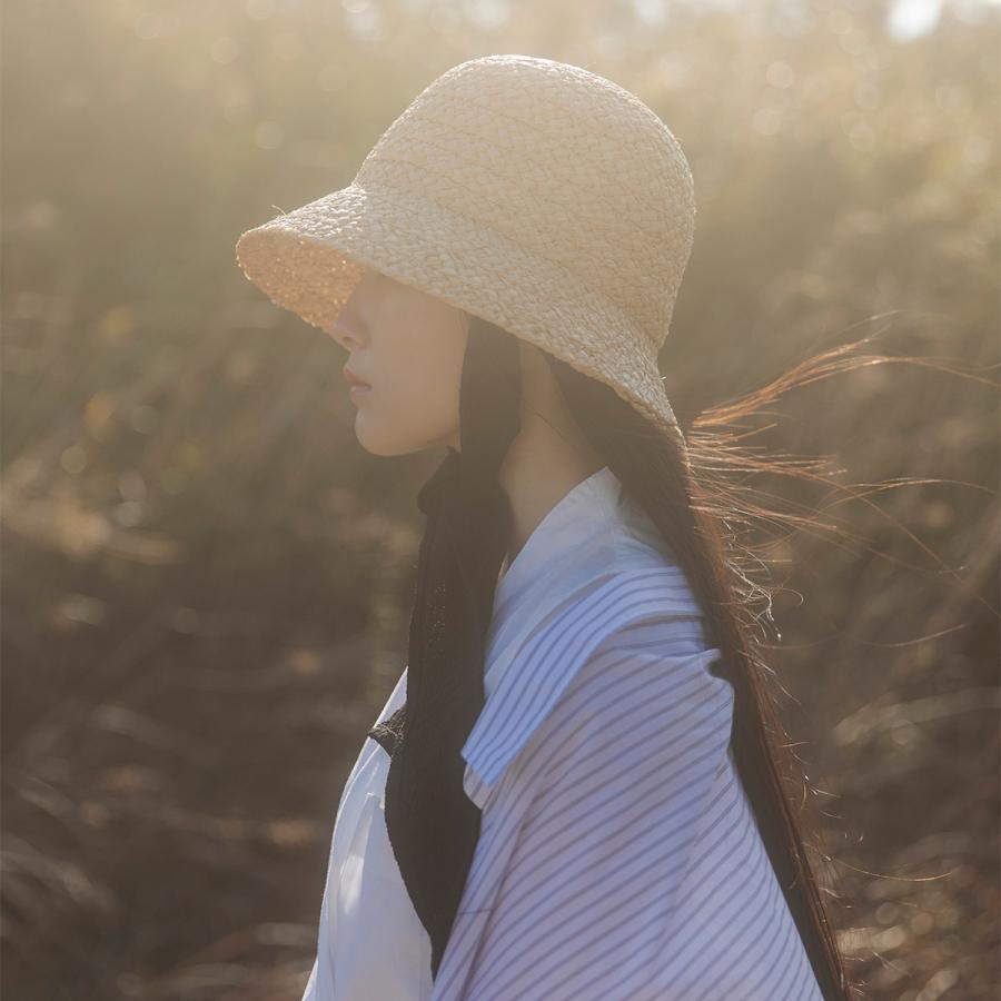 ラフィア ベルハット 抗菌 消臭 ハット ストローハット 日除け 帽子 レディース フリーサイズ リボン UV対策 麦わらハット ソエリラ Raffia Bell Hat | Basiquenti | 04