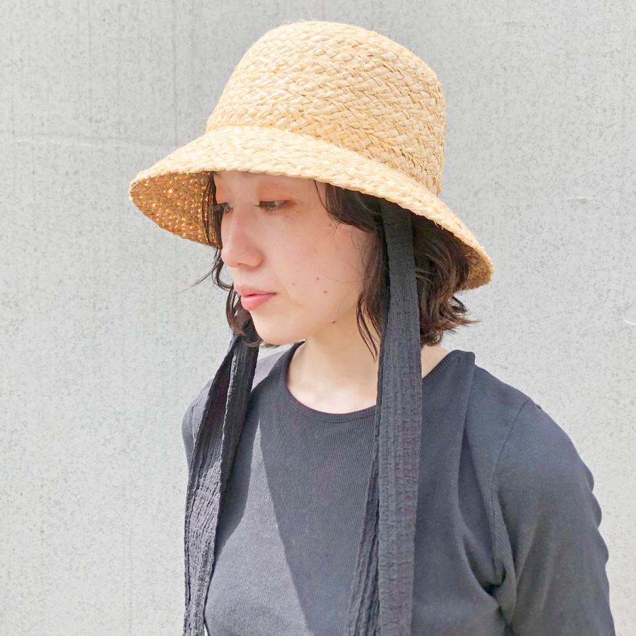 ラフィア ベルハット 抗菌 消臭 ハット ストローハット 日除け 帽子 レディース フリーサイズ リボン UV対策 麦わらハット ソエリラ Raffia Bell Hat | Basiquenti | 08