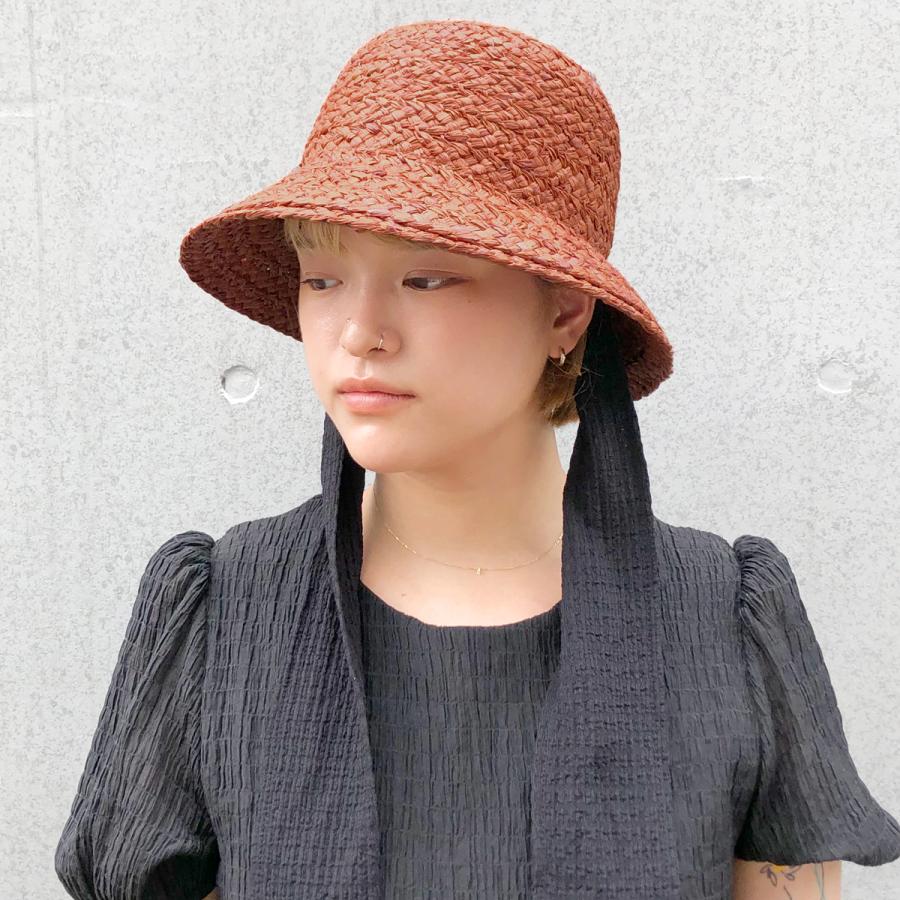 ラフィア ベルハット 抗菌 消臭 ハット ストローハット 日除け 帽子 レディース フリーサイズ リボン UV対策 麦わらハット ソエリラ Raffia Bell Hat | Basiquenti | 09
