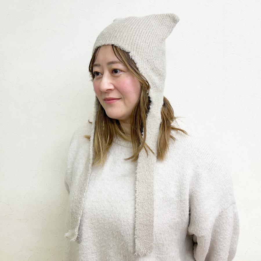 猫耳 抗菌 消臭 キャット イアー ワッチ ニットキャップ 猫みみ リボン 防寒 ニット帽 スクエアワッチ 帽子 レディース フリーサイズ 手洗い Cat Ear Watch | Basiquenti | 07