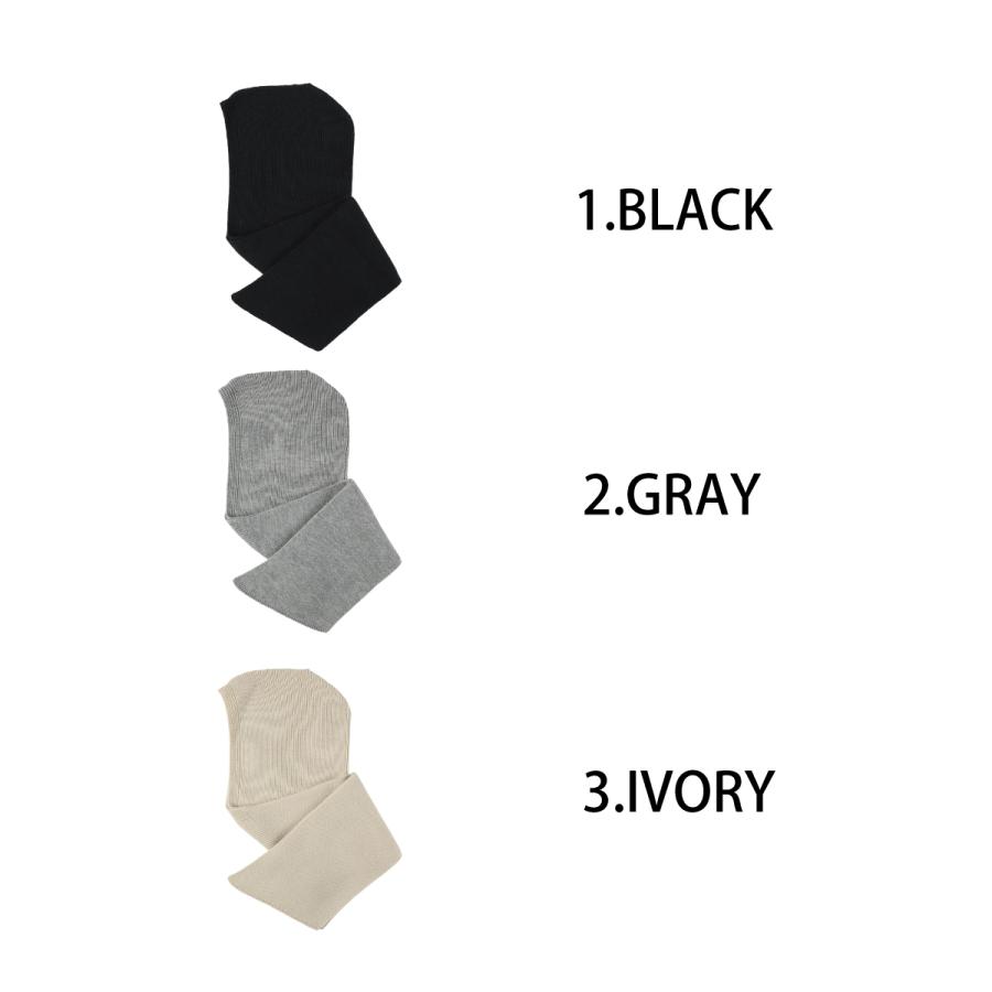 2way 抗菌 消臭 リブ フード マフラー キャップ 付き 耳当て フードマフラー 帽子 レディース フリーサイズ 防寒 リブニット 手洗い ソエリラ Rib Hood Muffler | Basiquenti | 11