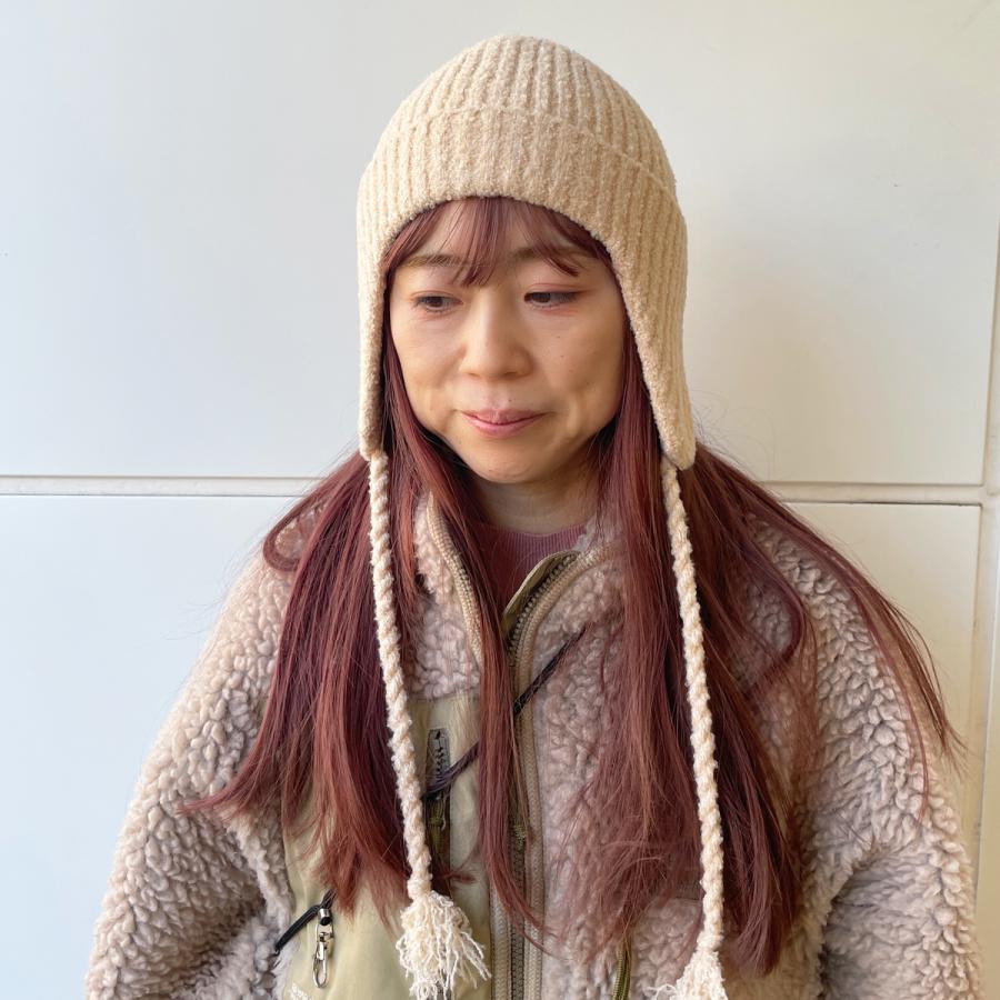 洗える 抗菌 消臭シンプル リブニット リブ編み ワッチ ニットキャップ 防寒 耳当て イヤマフ ニット帽 帽子 レディース フリーサイズ 手洗い Simple My Beanie | Basiquenti | 05