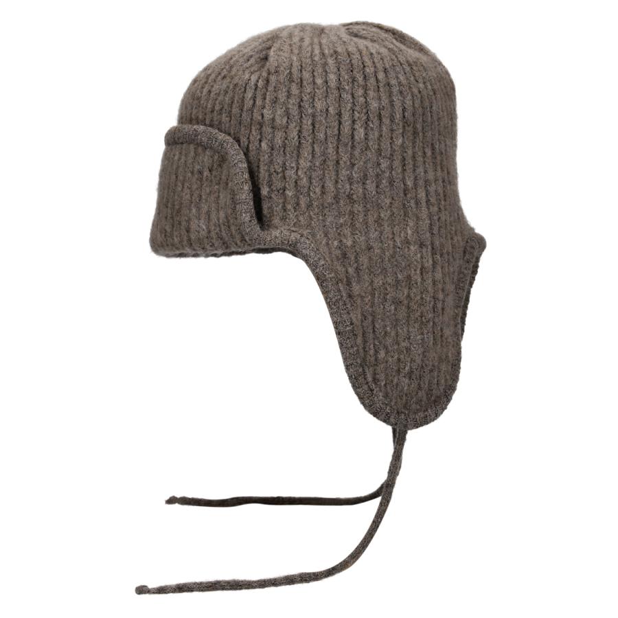 2way 抗菌 消臭 フライト キャップ ニット ふわふわ もこもこ 耳当て付き リボン 防寒 帽子 レディース フリーサイズ リブ 深め 手洗い Rib Knit Flight Cap | Basiquenti | 10