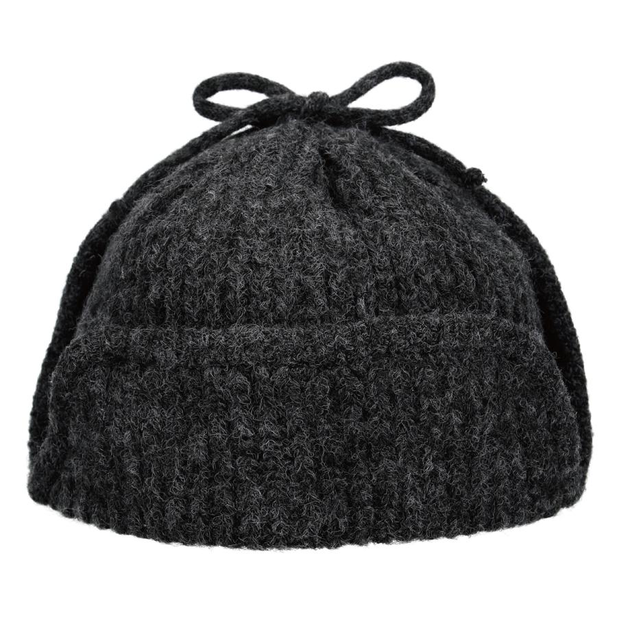 2way 抗菌 消臭 フライト キャップ ニット ふわふわ もこもこ 耳当て付き リボン 防寒 帽子 レディース フリーサイズ リブ 深め 手洗い Rib Knit Flight Cap | Basiquenti | 01