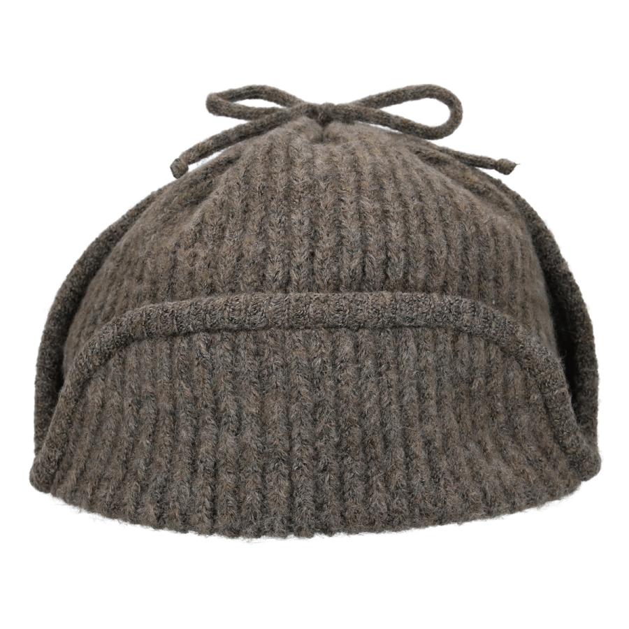 2way 抗菌 消臭 フライト キャップ ニット ふわふわ もこもこ 耳当て付き リボン 防寒 帽子 レディース フリーサイズ リブ 深め 手洗い Rib Knit Flight Cap | Basiquenti | 03