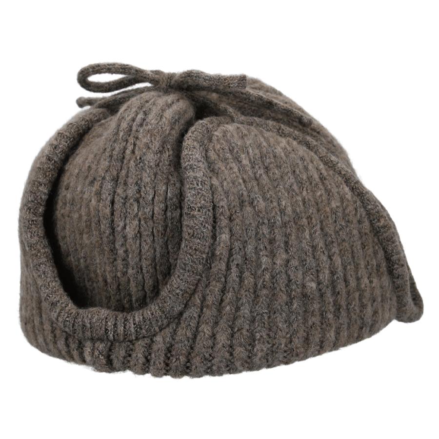 2way 抗菌 消臭 フライト キャップ ニット ふわふわ もこもこ 耳当て付き リボン 防寒 帽子 レディース フリーサイズ リブ 深め 手洗い Rib Knit Flight Cap | Basiquenti | 09