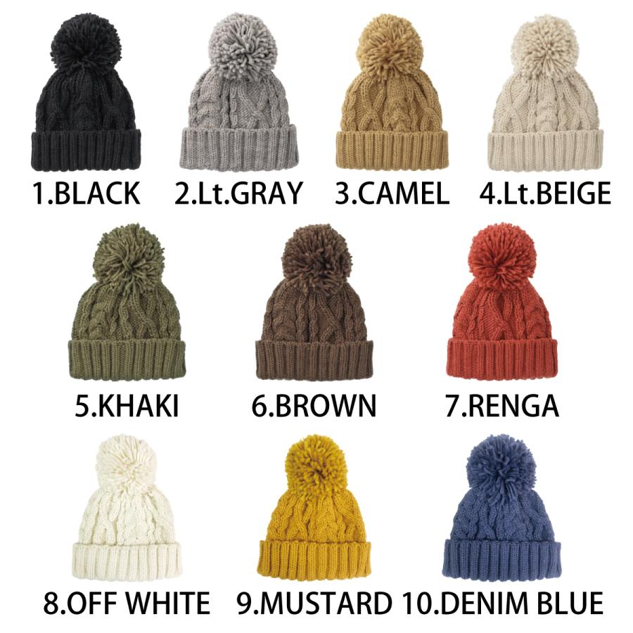 ユキエモン♡リボンボーダーキャップ Basiquenti ラバブル Heavy Cable Watch 帽子 大きめ ポンポン