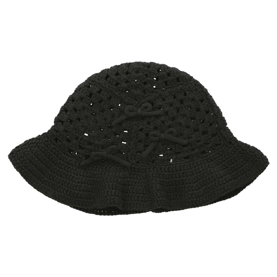 リボン ニット クロシェ 手編みコットンクロシェハット 抗菌 消臭 小顔効果 ハット 日除け 帽子 畳める レディース フリーサイズ ソエリラ Ribbon Knit Crochet | Basiquenti | 01