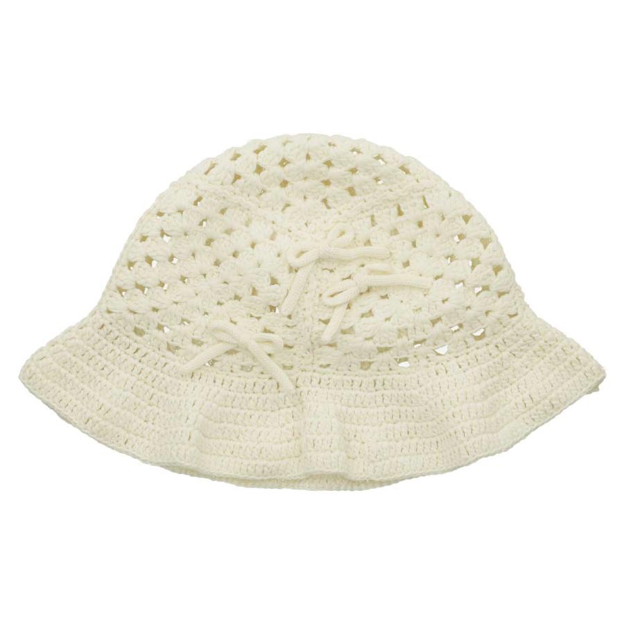 リボン ニット クロシェ 手編みコットンクロシェハット 抗菌 消臭 小顔効果 ハット 日除け 帽子 畳める レディース フリーサイズ ソエリラ Ribbon Knit Crochet | Basiquenti | 02