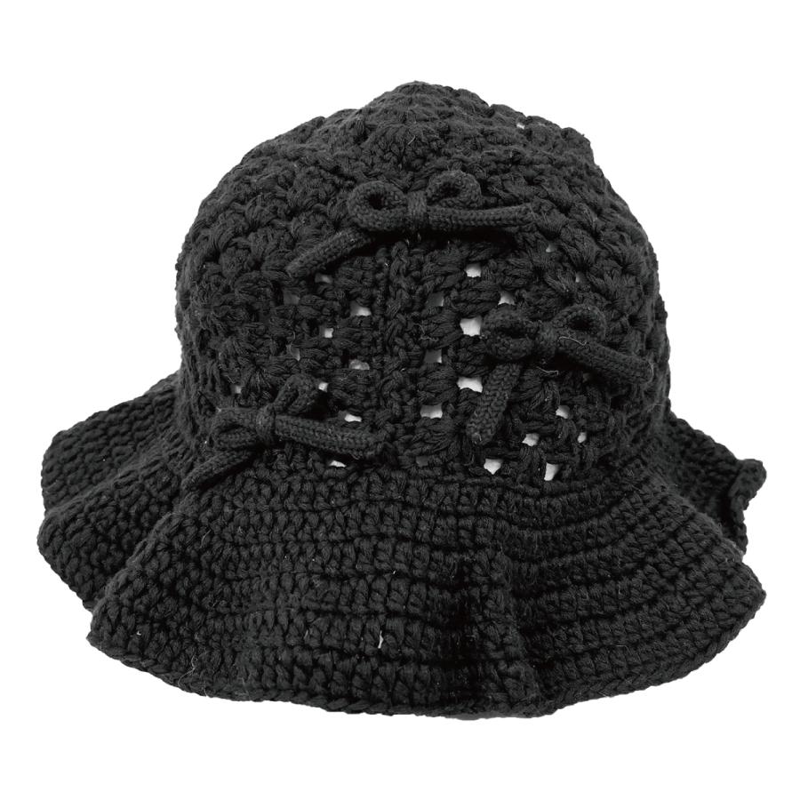 リボン ニット クロシェ 手編みコットンクロシェハット 抗菌 消臭 小顔効果 ハット 日除け 帽子 畳める レディース フリーサイズ ソエリラ Ribbon Knit Crochet | Basiquenti | 07