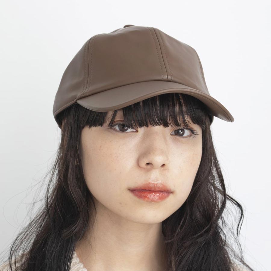 Basiquenti エコレザー 抗菌 消臭 キャップ フェイクレザー 金属