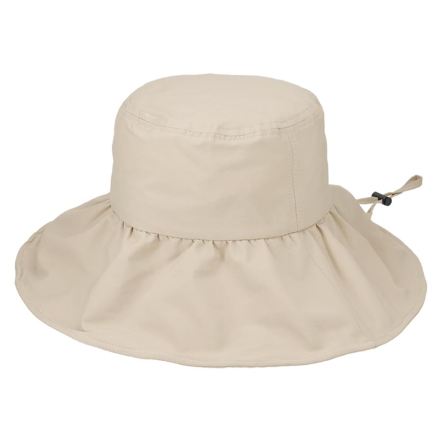 はっ水 洗える 抗菌 消臭 ハット フリル 帽子 レディース フリーサイズ レイン サファリハット 手洗い あご紐 ソエリラ Frill Brim Hat | Basiquenti | 11