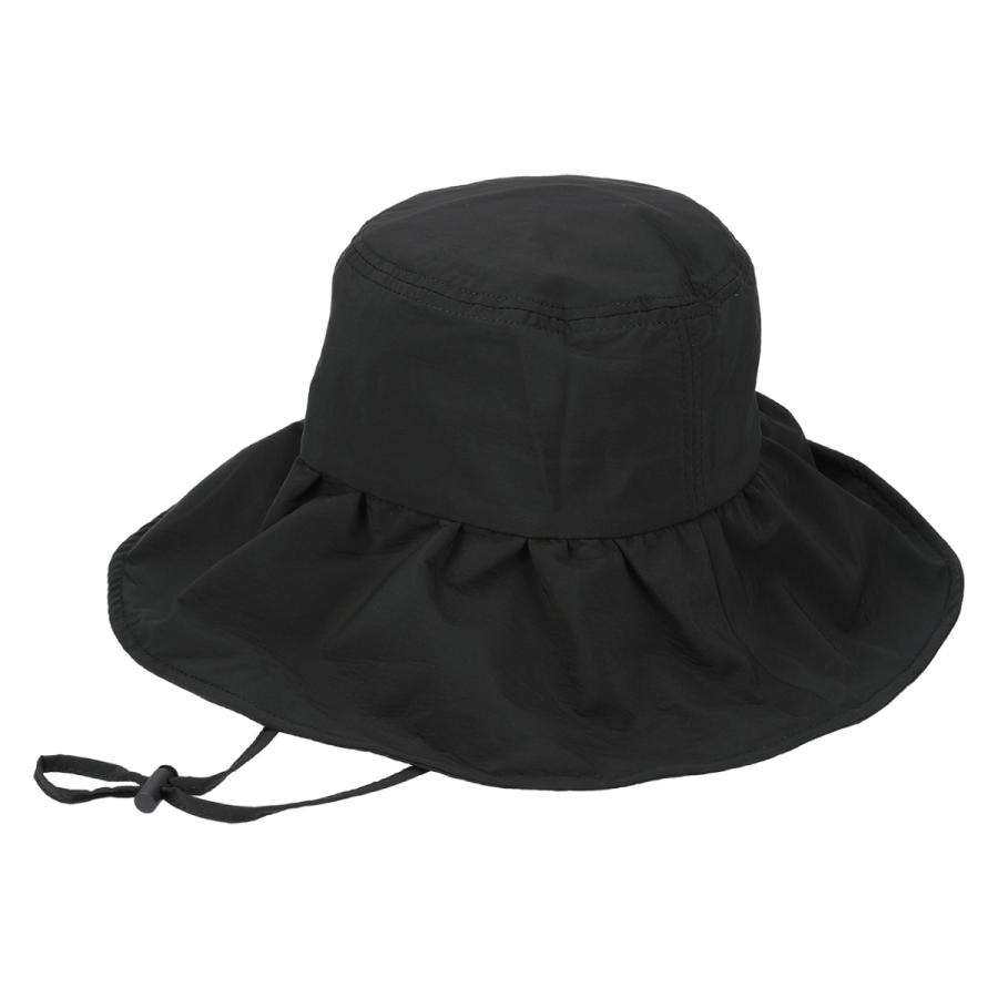 はっ水 洗える 抗菌 消臭 ハット フリル 帽子 レディース フリーサイズ レイン サファリハット 手洗い あご紐 ソエリラ Frill Brim Hat | Basiquenti | 01