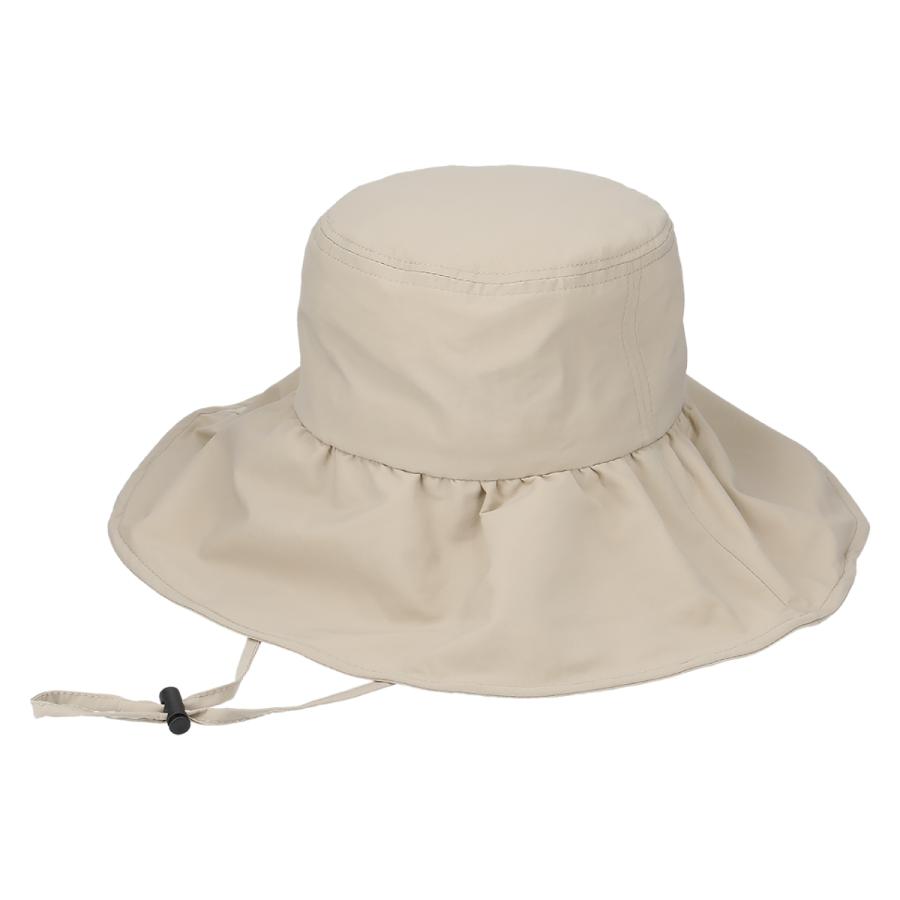 はっ水 洗える 抗菌 消臭 ハット フリル 帽子 レディース フリーサイズ レイン サファリハット 手洗い あご紐 ソエリラ Frill Brim Hat | Basiquenti | 02