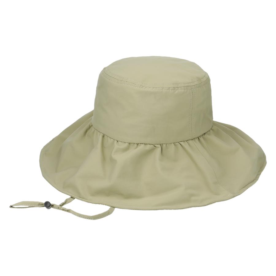 はっ水 洗える 抗菌 消臭 ハット フリル 帽子 レディース フリーサイズ レイン サファリハット 手洗い あご紐 ソエリラ Frill Brim Hat | Basiquenti | 04