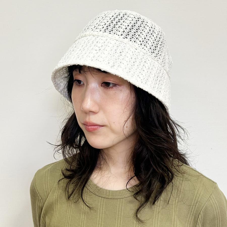 レース 洗える 抗菌 消臭 ハット 折りたたみ バケットハット ダウンブリム 帽子 レディース フリーサイズ 日除け UVカット 深め 手洗い Lace Stitch Down Hat | Basiquenti | 11