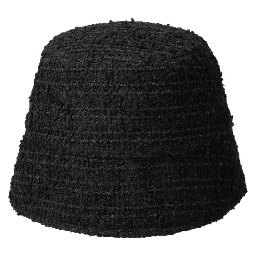 ツイード 抗菌 消臭 ハット 小顔 折りたたみ バケットハット ダウンブリム ラメ 帽子 レディース フリーサイズ 日除け 深め 手洗い ソエリラ Tweed Down Hat | Basiquenti | 01