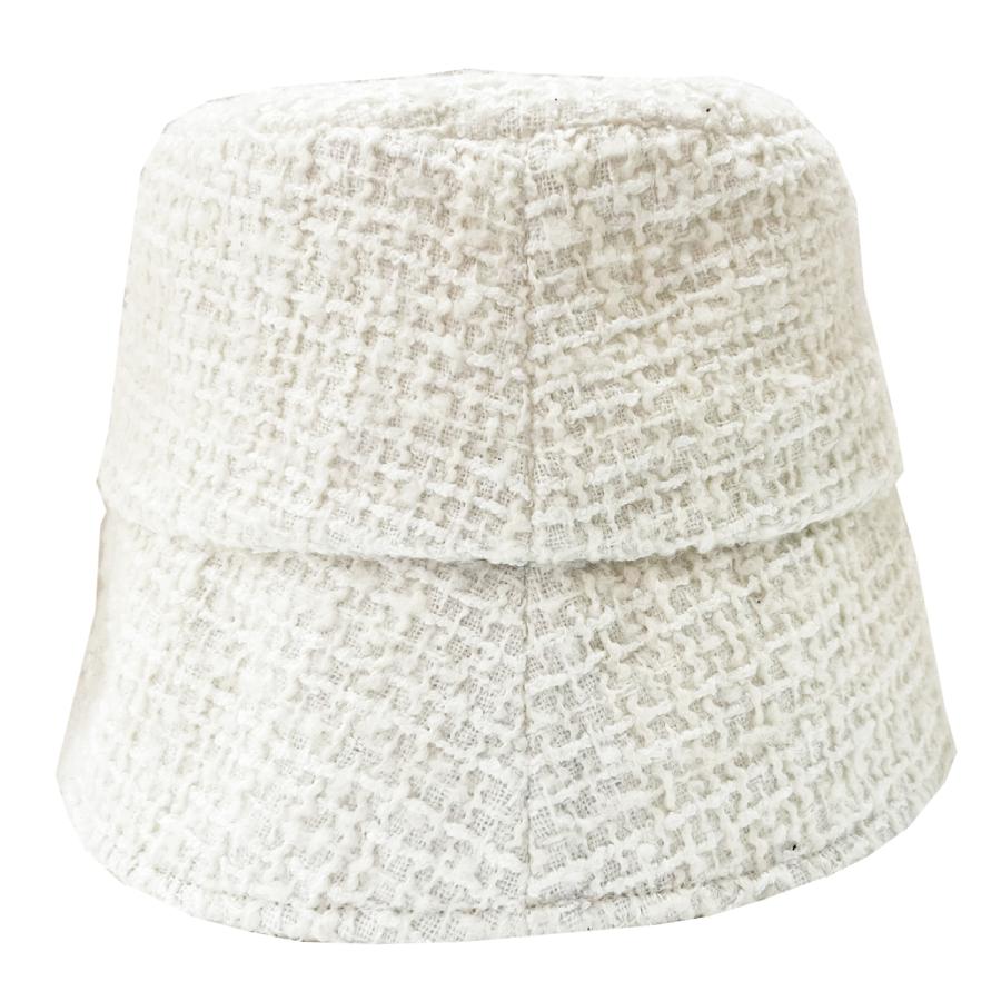 ツイード 抗菌 消臭 ハット 小顔 折りたたみ バケットハット ダウンブリム ラメ 帽子 レディース フリーサイズ 日除け 深め 手洗い ソエリラ Tweed Down Hat | Basiquenti | 06