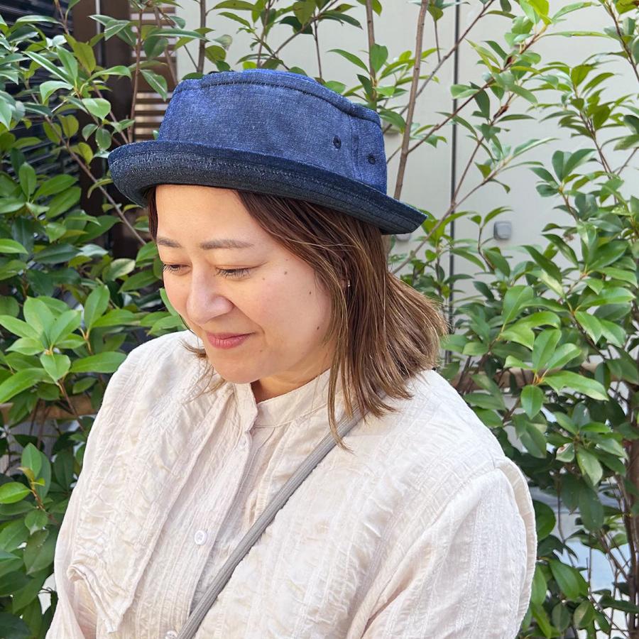 ベーシックエンチ Cotton Terrapinch 帽子 ポークパイハット 大きいサイズ ビッグサイズ フリーサイズ レディース メンズ コットン デニム ゴルフ アウトドア | Basiquenti | 08