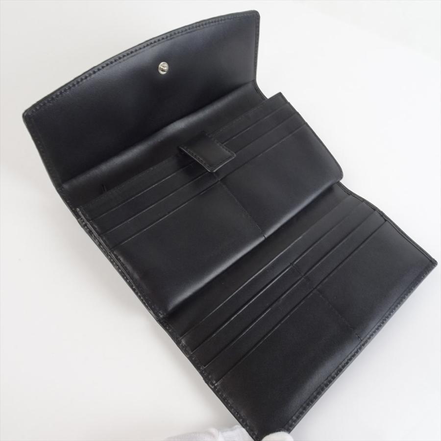 新品 クロコダイル レザー 長財布 フラップ式 黒 ブラック レザー