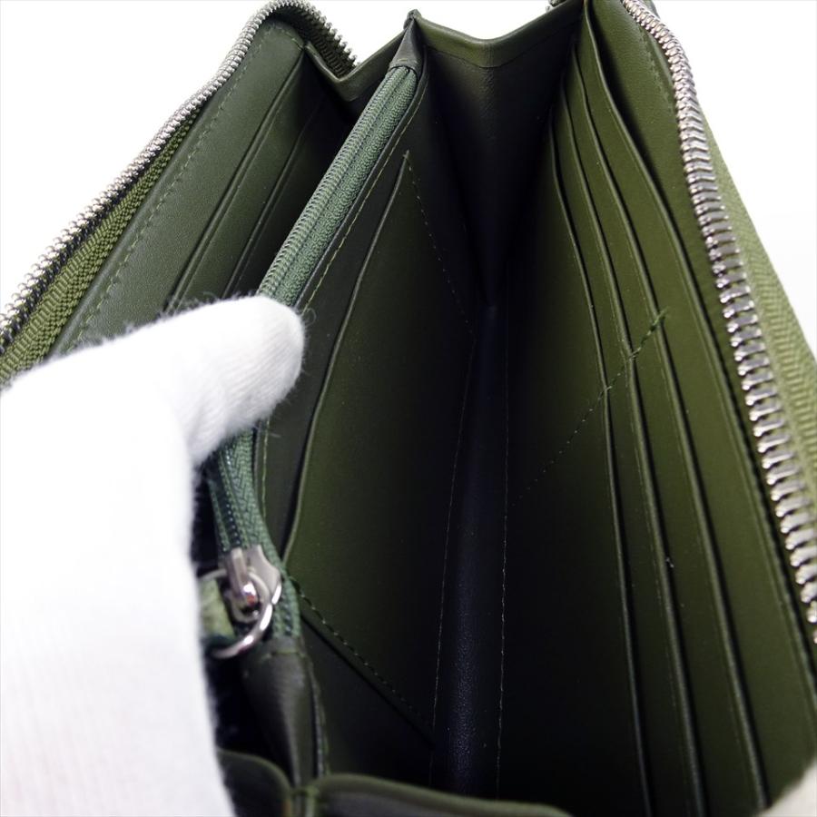 新品 クロコダイルレザー 長財布 モスグリーン 深緑 マット ラウンド