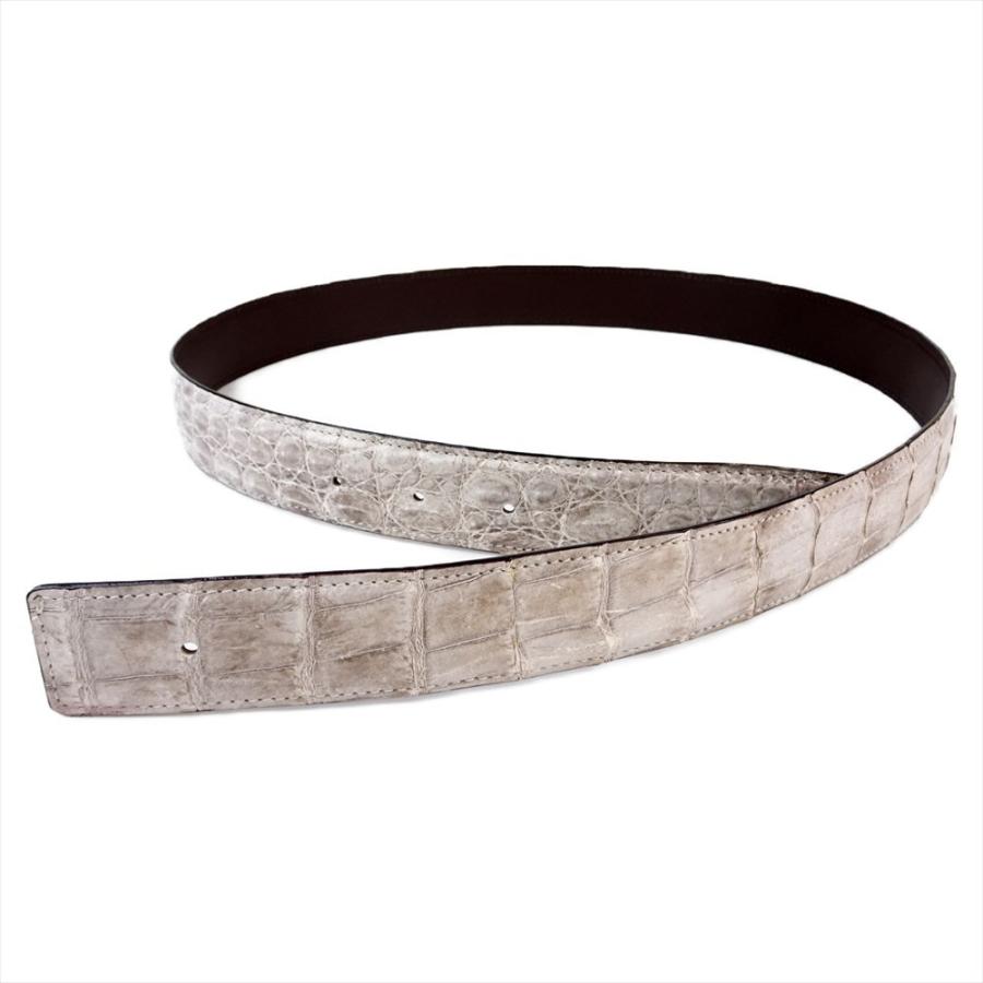 新品 訳あり ベルト クロコダイルレザー ヒマラヤクロコ 白 メンズ 108cm 新品 訳あり ベルト クロコダイルレザー ヒマラヤクロコ 白