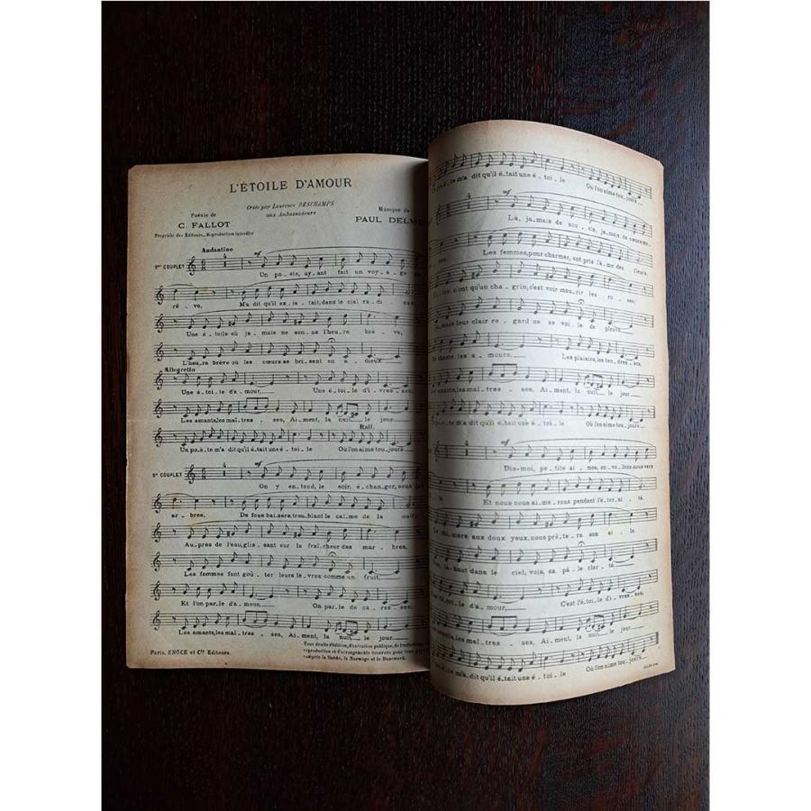 【Rivoli Antiques】アンティークシャンソン楽譜≪愛の星（L'〓toile d'Amour）≫ 1900年頃の画像