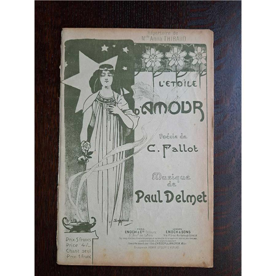 【Rivoli Antiques】アンティークシャンソン楽譜≪愛の星（L'〓toile d'Amour）≫ 1900年頃の画像