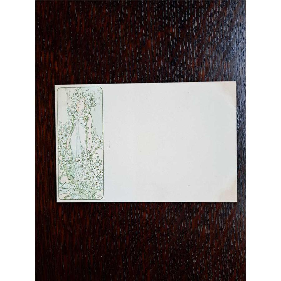 【Rivoli Antiques】アルフォンス・ミュシャ  ≪百合―四つの花≫ 1900年 アンティーク絵はがきの画像
