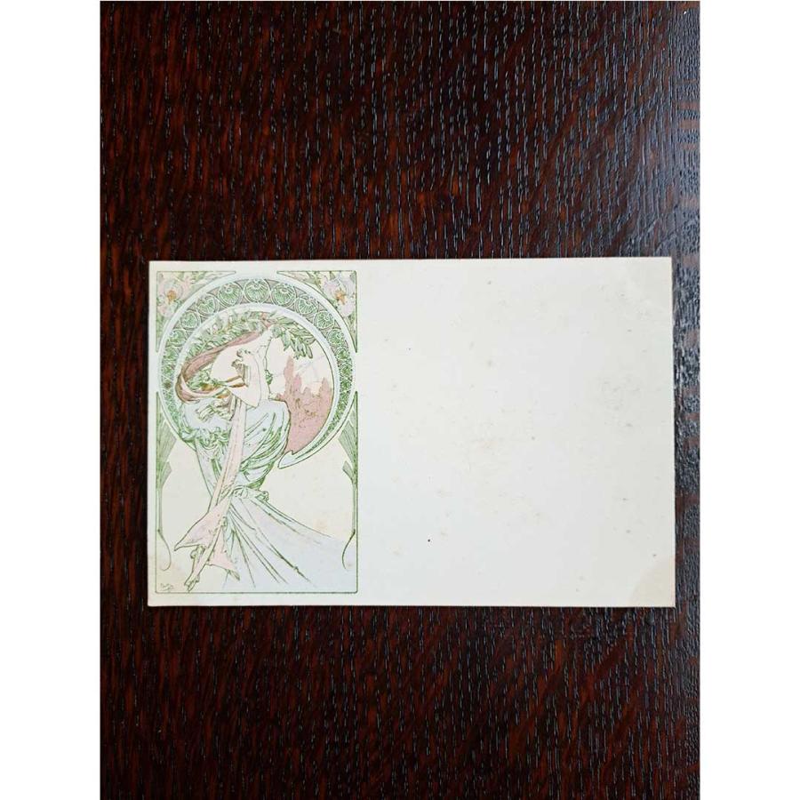 【Rivoli Antiques】アルフォンス・ミュシャ  ≪詩―四芸術≫ 1900年 アンティーク絵はがきの画像