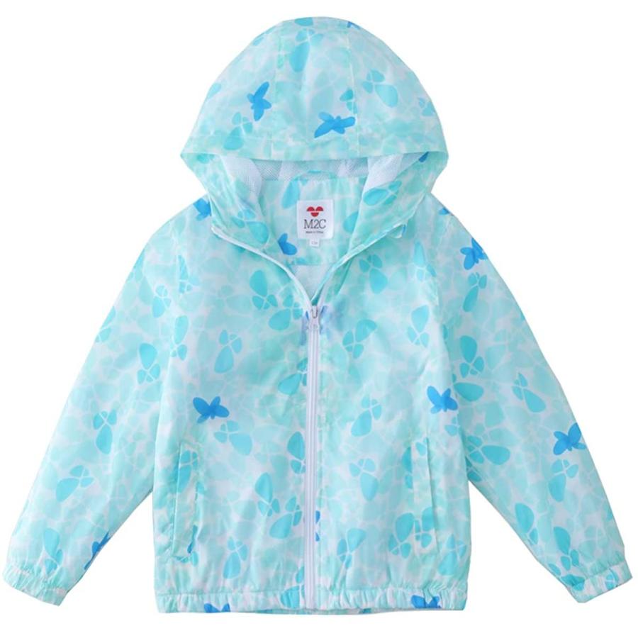 M2c パーカー キッズ ラッシュガード 子供服 薄手 超軽量 通気 日焼け止め 夏 冷房対策 男の子 女の子 水色 150 21福袋