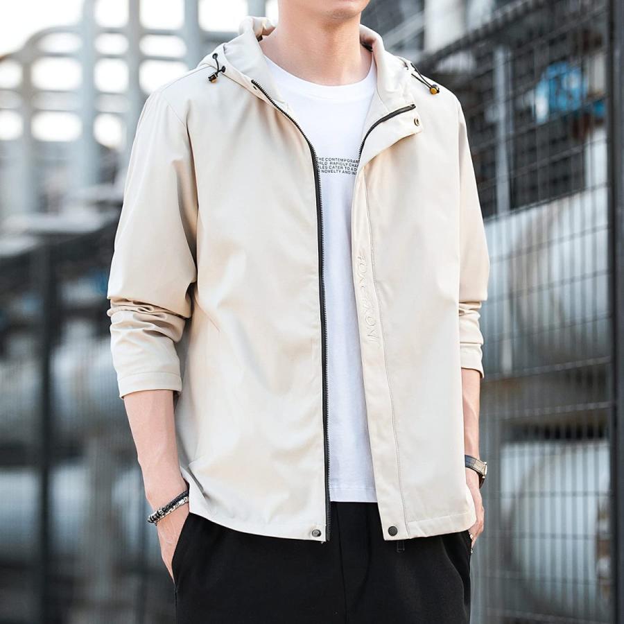 在庫一掃 ジャケット メンズ ブルゾン アウター 防寒 ジャンパー 防風 ウインドブレーカー 軽量 コート 大きいサイズ 秋服 無地 上着 フード付き Dprd Jatimprov Go Id