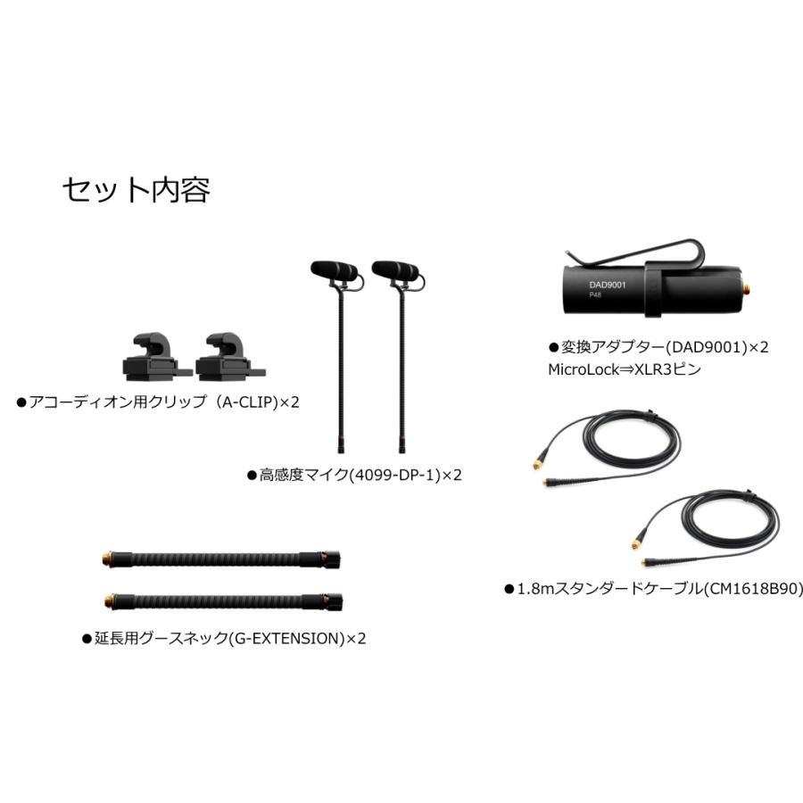 DPA　4099CORE+楽器用マイクロホン　アコーディオンセット＜超単一指向性・高感度＞ ステレオペアモデル　4099-DP-1-101-Aの画像