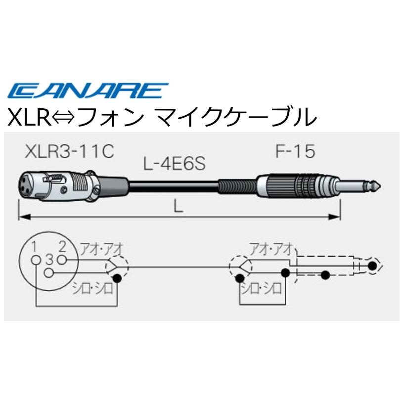 (未使用･未開封品)　CANARE XLRメス-フォン ケーブル 5m 黒 PC05 BLACK df5ndr3 CANARE/カナレ マイクケーブル XLR（メス）⇔モノラルフォン 5m PC05