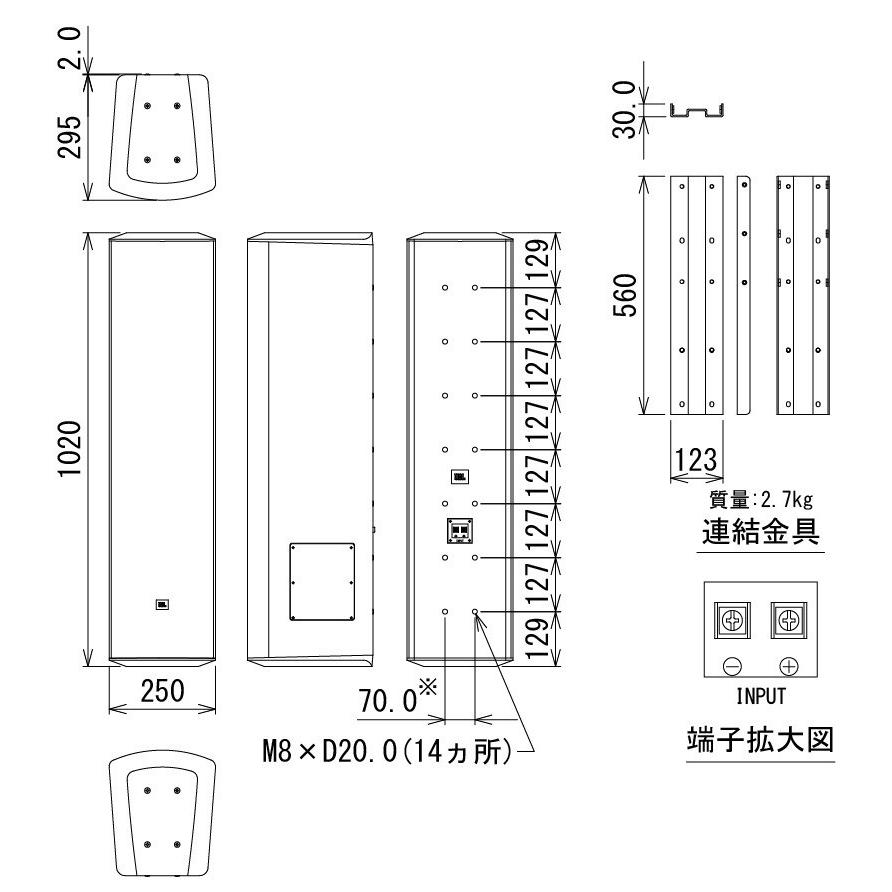 JBL JBL CBT Series 低域拡張用コラムスピーカー CBT1000E