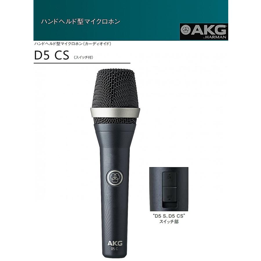 AKG D5 CS ダイナミックマイク 本体とポーチ Amazon.co.jp: AKG D5CS スイッチ付き ハンドヘルド型