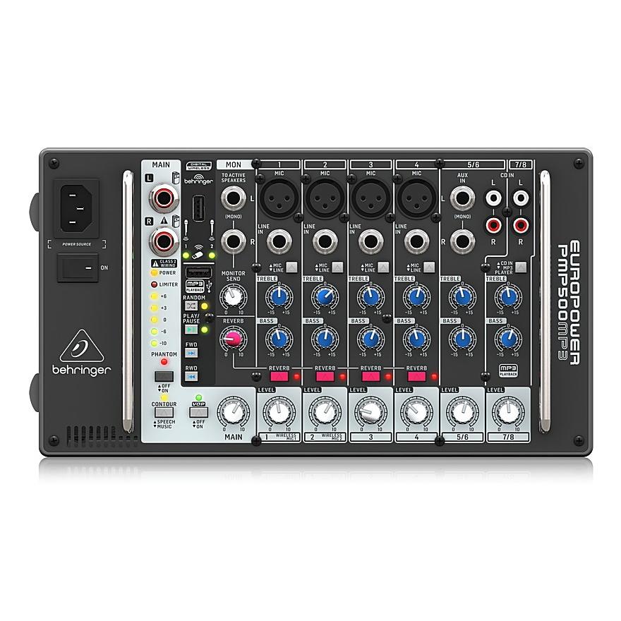 BEHRINGER べリンガー　MP3プレイヤー内蔵 8chステレオパワードミキサー　PMP500MP3 EUROPOWER