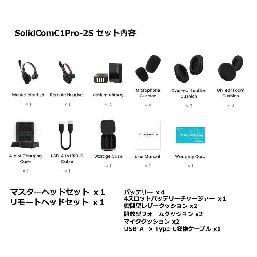 HOLLYLAND　2人用ワイヤレスインカムヘッドセットシステム　ノイズキャンセリング機能付　Solidcom C1 Pro-2S |  | 01