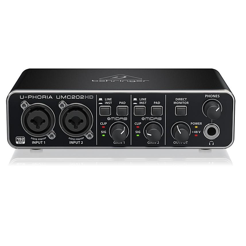 BEHRINGER/べリンガー MIDASマイクプリアンプ搭載2入力2出力USBオーディオインターフェース UMC202HD U-PHORIAの画像