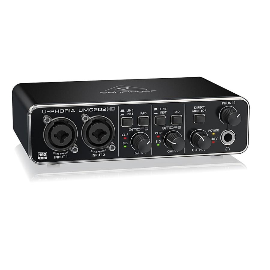 BEHRINGER/べリンガー MIDASマイクプリアンプ搭載2入力2出力USBオーディオインターフェース UMC202HD U-PHORIAの画像